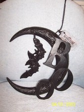Halloween Bats Moon Boo Indoor Outdoor Hanging Wall Decoration Approx. 12" X 12"
