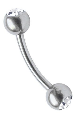 Seno Intimo Piercing Banana Curvo Barbell 1,6mm Con 4mm Zirconia Sfere Acciaio - Foto 8 di 14