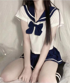 Sexy Lingerie Schoolgirl Outfit Nightdress Kawaii Sailor Suit Cosplay JK Costume