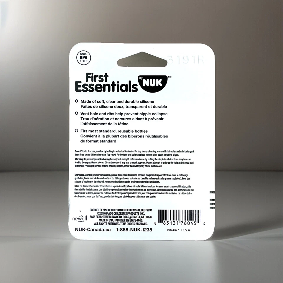 *LOT OF 252* Nuk First Essentials Replacement Nipples 0+m Newborn Slow Silicone - Image 2 of 2