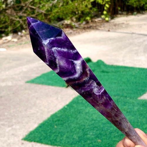 223G Natural Amethyst Quartz Crystal Single Tip Termination Wand Point Healing - 第 1/23 張圖片