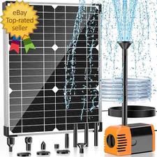 20W Solar Water Pump, Solar Powered Water Pump Outdoor with 320GPH Solar Pump, 7