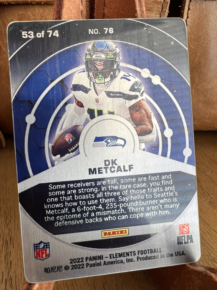 DK Metcalf 2022 Elements /74 Tungsten NFL Steel Plate - Image 2 of 3