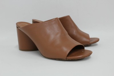 cognac chunky heels