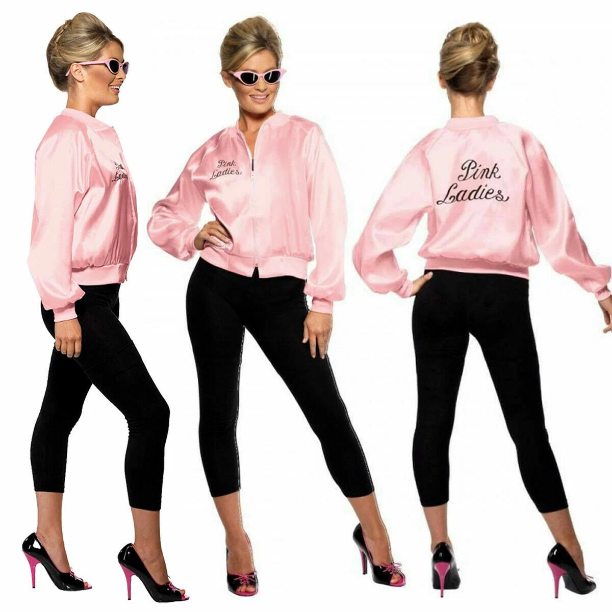 Ladies Pink Jacket 1950's 60's Grease Fancy Dress Hen Night Costume