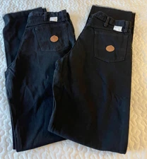 Red Kap Dark Black Workman's Jeans Men SZ 33 x 37U - 2 Pair  - NEW