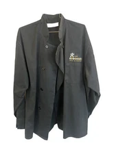 Chefs Coat White Double Breasted Black cotton