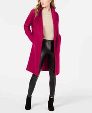 New Kendall + Kylie Single Breasted Drop Shoulder Wool Coat M Hot Pink M0112