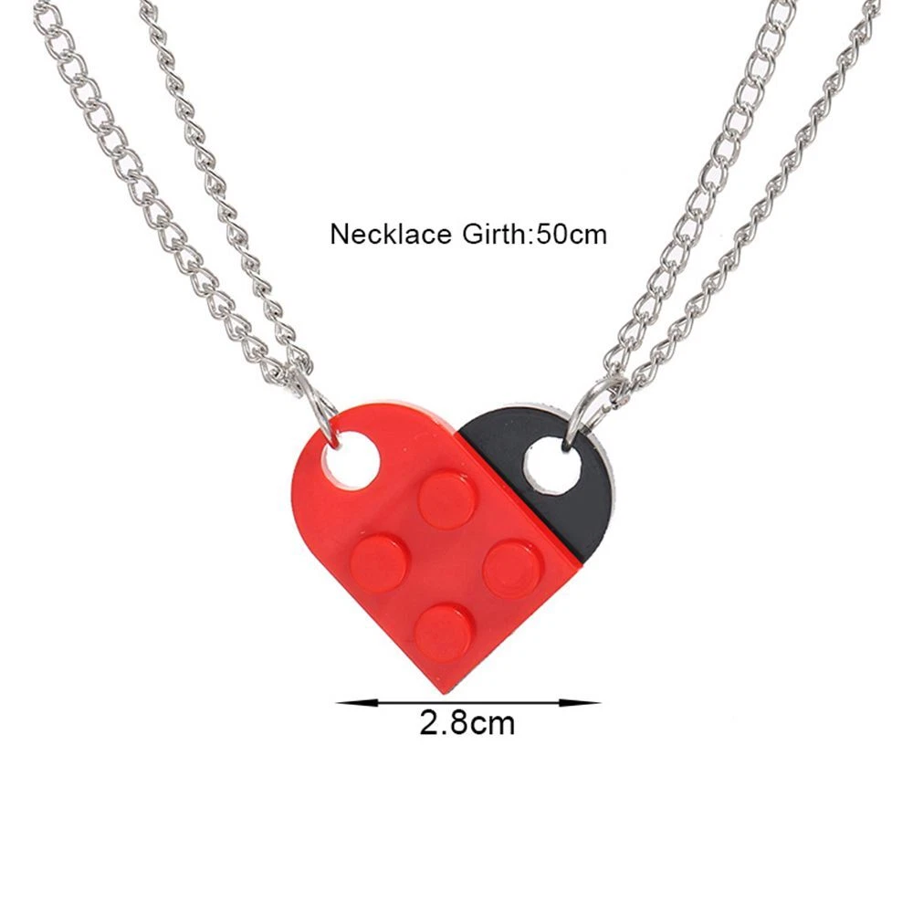 Valentines Gift Friendship Necklaces Heart Brick Love Necklace