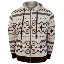 Big Lebowski - Sweater Zip Costume Mens Hoodie - Ivory Off