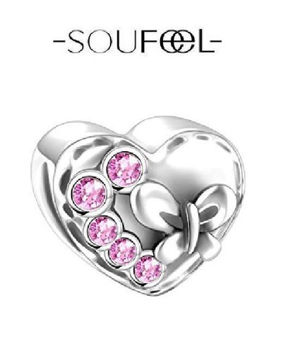 Nuevo Genuino Plata Swarovski ROSA MARIPOSA CHOCOLATE Dije Cuentas | eBay