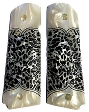 1911 Pearl grips Fits Gov & Clones White Mother of Pearl Best Pattern