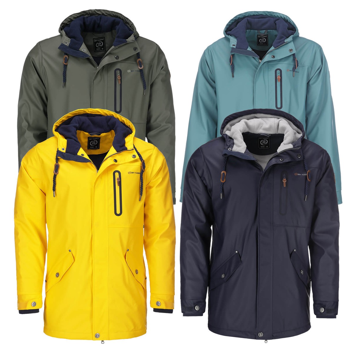 Dry Fashion Herren Regenjacke Jacke Bergen Fleece-Innenfutter