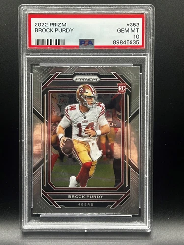 2022 BROCK PURDY PRIZM #353 BASE PSA 10