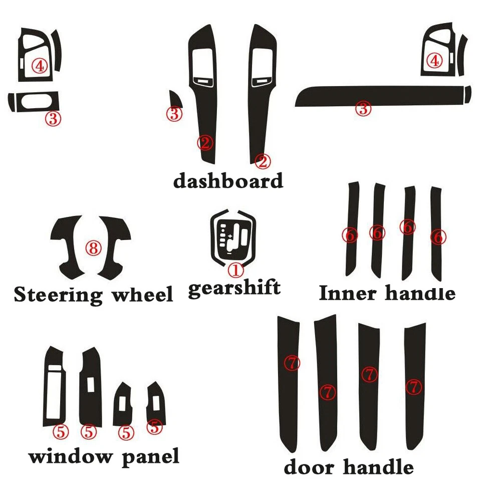 For Chevrolet Captiva 2006-2011 Carbon Fiber Pattern Interior DIY Trim Decals Foto 3 de 4