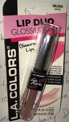 L.A. Colors Moisture Shine Lip Gloss & Lipstick Duo BLC822 *TWINKLE* Pink Sealed