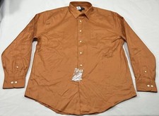 NWT Pronto Uomo Dress Shirt Non-Iron Mens 17.5 34/35 Orange L/S Button - Stain