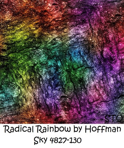 Colorful Radical Rainbow Clouds Cotton Quilt Fabric by Hoffman BTY 4825-181 - 第 3/9 張圖片