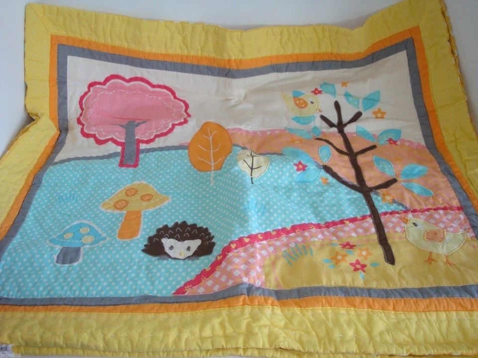 Juego completo de fundas de edredón Circo Love 'n Nature Queen búho pájaros árboles amarillo azul rosa Foto 2 de 4