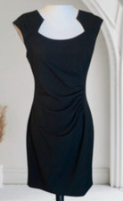 NWT Calvin Klein Women's 10 Black Sleeveless Ruched Waist Sheath Dress business