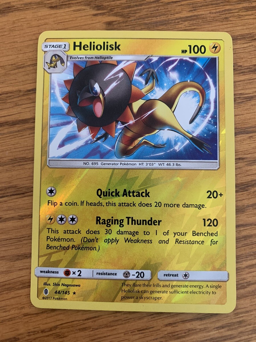 POKEMON SUN & MOON GUARDIANS RISING CARD: HELIOLISK - 44/145 - RARE Reverse Holo | eBay POKEMON SUN & MOON GUARDIANS RISING CARD: HELIOLISK - 44/145 - RARE Reverse Holo | eBay