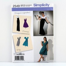 Simplicity Pattern 2549 Misses' Day or Evening Dress, Skirt Variations, Sizes 14