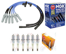 NGK BLUE Wires and PLATINUM Spark Plugs Kit for JEEP WRANGLER 3.8L 2007-2011
