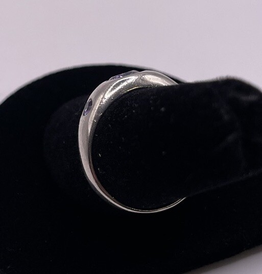 Sterling Silver Amethyst Trio Solid Ring Size 9.25 - image 5