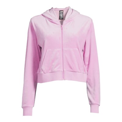 Avia Women s Velour Cropped Athleisure Sweatshirt Zip Hoodie Size 3XL XXXL 22