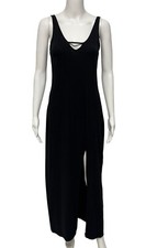 Express pullover women's maxi black dress sleeveless V neck size M