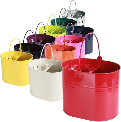 Heavy Duty 15L Litre Metal Steel Coloured Mop Bucket with Handle for Cleaning - 第 12/12 張圖片
