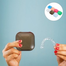 7 PCS Denture Container Case Storage Box Dental Retainer Cleaning