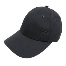 BURBERRY TB Embroidered Baseball Cap Unisex Size L 59 Black Logo Luxe