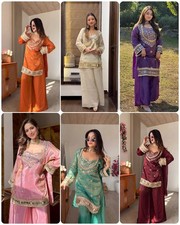 SALWAR KAMEEZ PAKISTANI INDIAN WEDDING PARTY WEAR BOLLYWOOD SUIT SHARARA PLAZZO