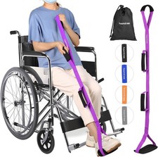 39'' Long Leg Lifter Strap with Padded Handgrips and Feet Loop,Rigid Leg Lift...