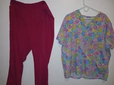 Plus size women scrubs pink in color professional wear