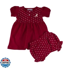 Two Feet Ahead Arkansas Razorbacks Baby Girl Hearts Dress with Bloomers Short