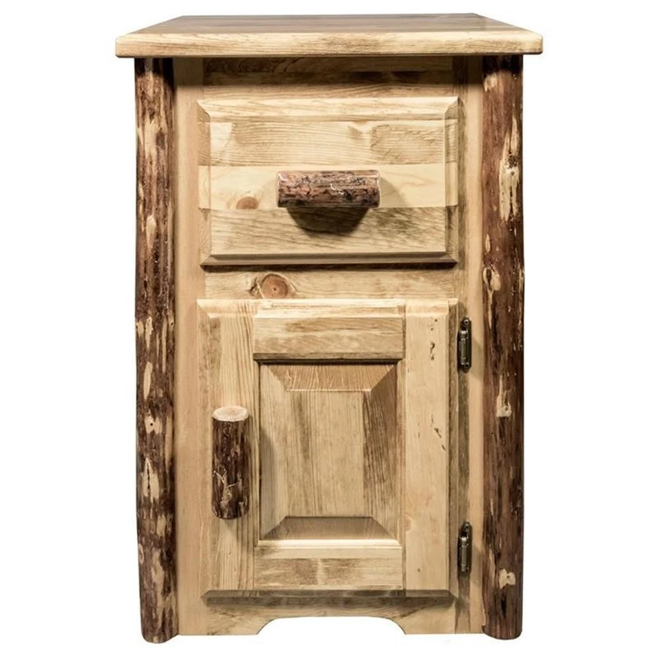 Montana Woodworks Glacier Country Solid Wood End Table with Drawer in Brown - Image 3 of 4