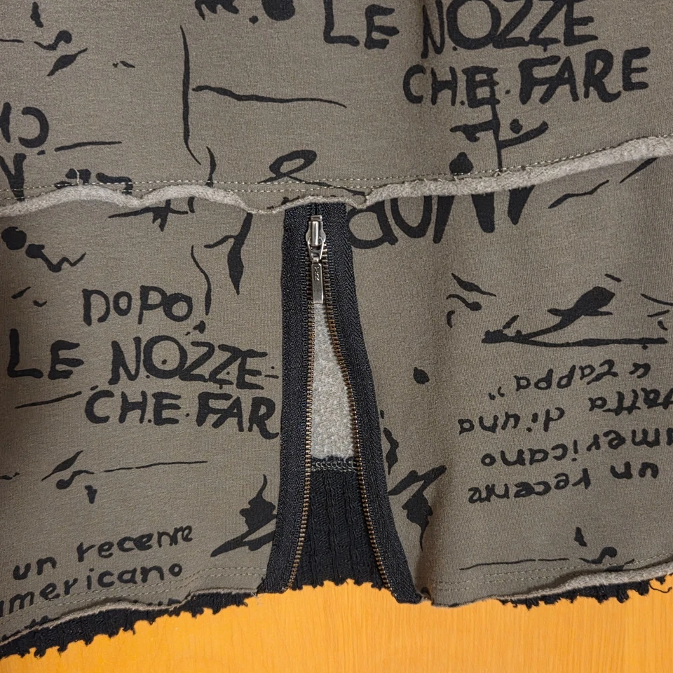 Maxi Falda Chalet Et Ceci Polar Talla L Verde Francés Graffiti Lagenlook Artística Foto 4 de 4