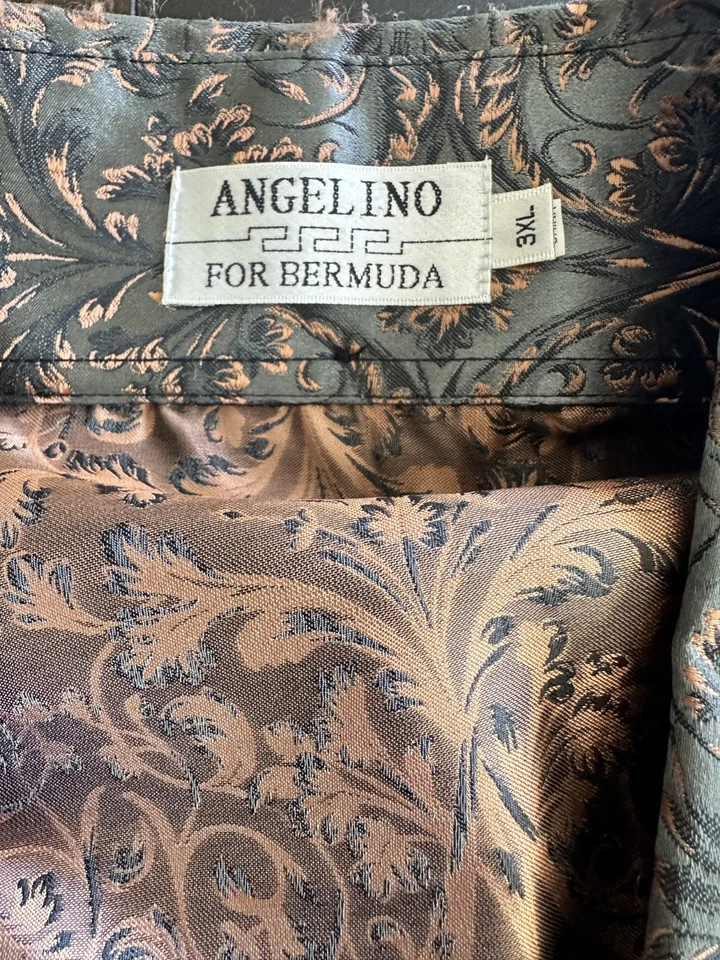 Camisa de vestir Angelino para hombre 3XL floral cachemir manga larga Foto 3 de 4