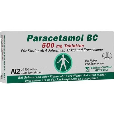 PARACETAMOL BC 500 mg Tabletten 20 St. PZN 04088380