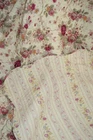 ANTIQUE ROSE QUILTED COVERLET BEDSPREAD 2 SHAMS ROSES STRIPES 2 SIDED FULL QUEEN