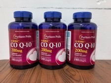 Puritan's Pride Coenzyme CoQ10, Dietary Supplement 200mg - 240 Softgels 3 Pack 