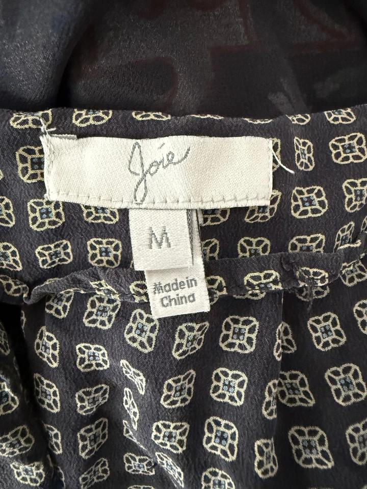 JOIE черный геометрический принт шелк верхний женщин M - Изображение 3 из 4
