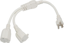 2 Way Power Splitter, 1.5 Foot 3 Prong 1 to 2 Extension Cord Splitter