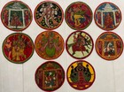 LOT OF 10 ANTIQUE HANDMADE PAINTING LORD VISHNU AVATAR COLLECTIBLE & INTERESTING
