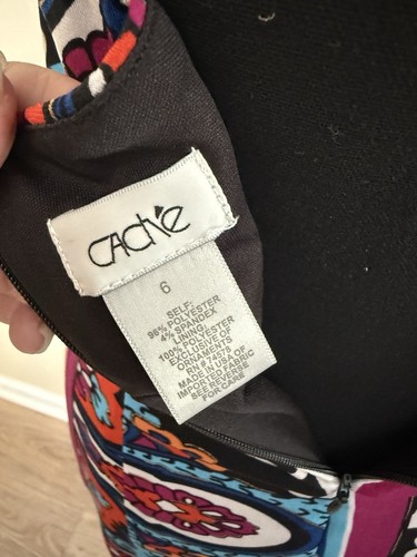 Cache Mini Multi Halter Dress Open Back Lined Sleeveless Sz 6 - Picture 9 of 10