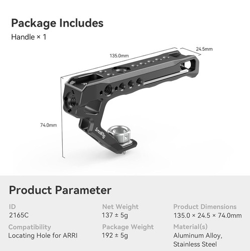 New SMALLRIG Top Handle with Locating Holes for ARRI for Camera Cage- 2165C - Picture 4 of 4