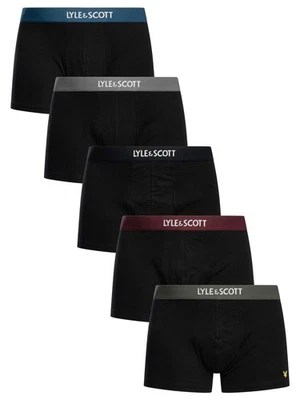 Lyle & Scott Men's 5 Pack Henrick Trunks, Black