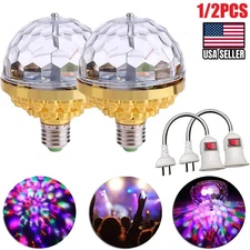 1/2PCS Colorful Disco Rotating Magic Ball with Sockets RGB LED Stage Light Party